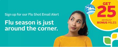 Rexall Canada: Get 25 Free Bonus Air Miles When You Sign Up For The Flu Shot Alert