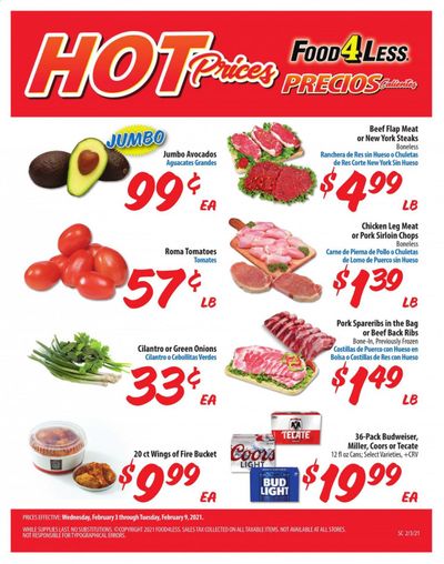 Food 4 Less (CA) Weekly Ad Flyer February 3 to February 9