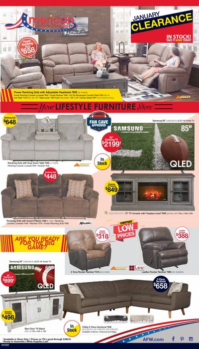 American Furniture Warehouse Weekly Ad Flyer January 31 to February 6