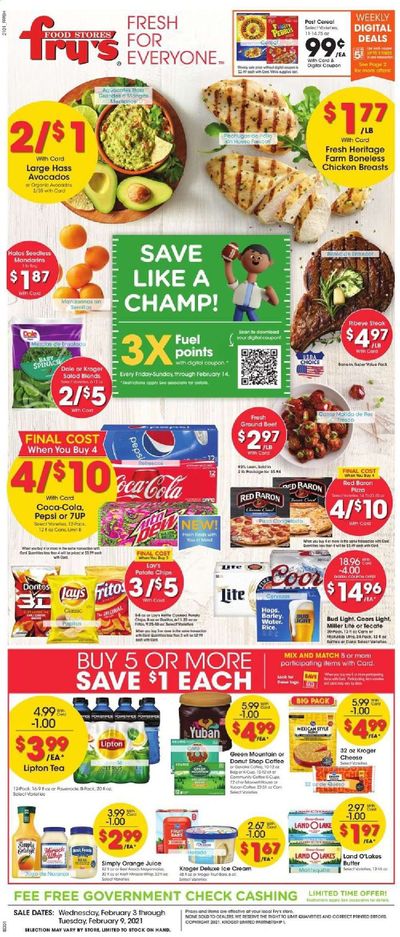 Fry’s (AZ) Weekly Ad Flyer February 3 to February 9