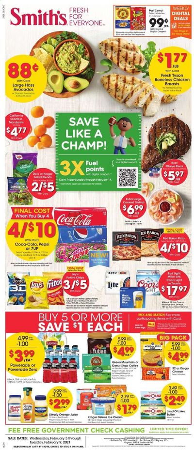 Smith's (AZ, ID, MT, NM, NV, UT, WY) Weekly Ad Flyer February 3 to February 9