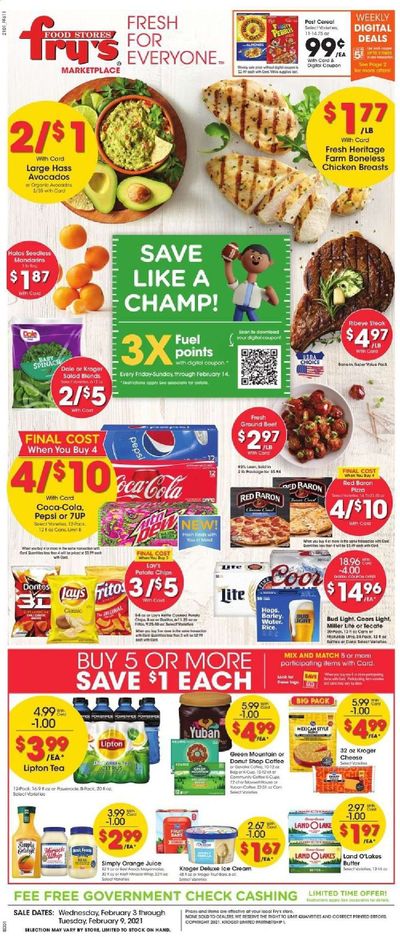 Fry’s (AZ) Weekly Ad Flyer February 3 to February 9