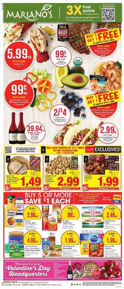 Mariano’s Weekly Ad Flyer February 3 to February 9