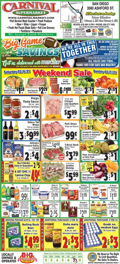 Carnival Supermarket Weekly Ad Flyer February 2 to February 8, 2021