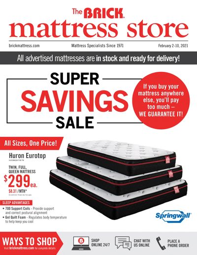 The Brick Mattress Store Flyer February 2 to 10