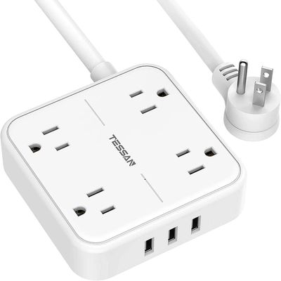Flat Plug Power Bar with 3 USB Ports, 5 Feet Extension Cord Indoor On Sale for $ 22.94 at Amazon Canada