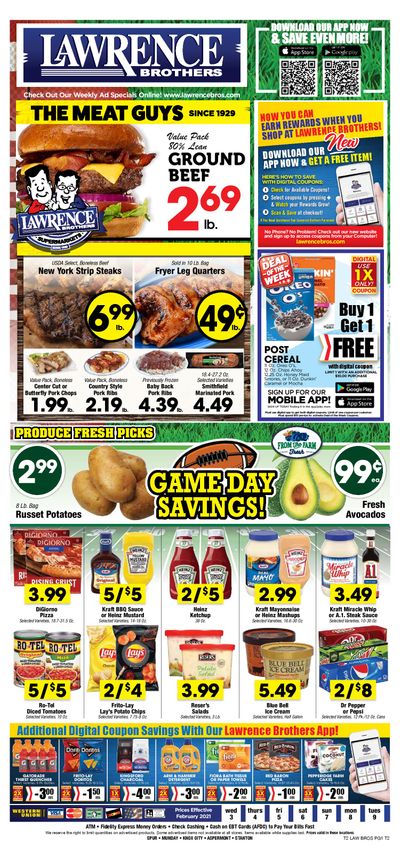 Lawrence Bros Big Game Day Sale Weekly Ad Flyer February 3 to February 9, 2021