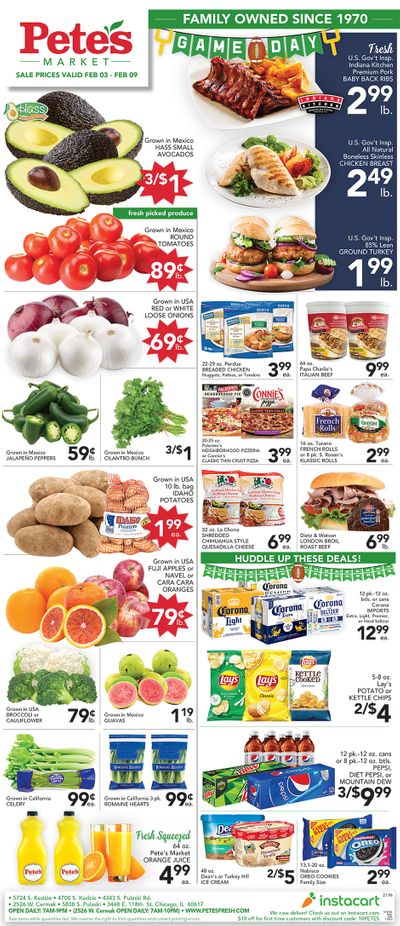 Pete's Fresh Market Big Game Day Sale Weekly Ad Flyer February 3 to February 9, 2021