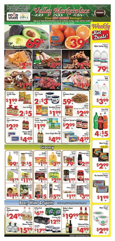 Valley Marketplace Big Game Day Sale Weekly Ad Flyer February 3 to February 9, 2021