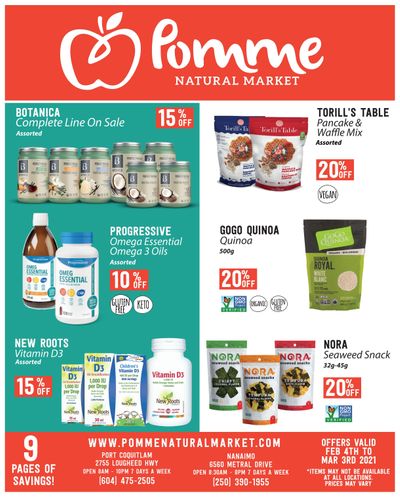 Pomme Natural Market Monthly Flyer February 4 to March 3