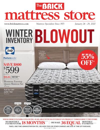 The Brick Mattress Store Flyer January 24 to 29