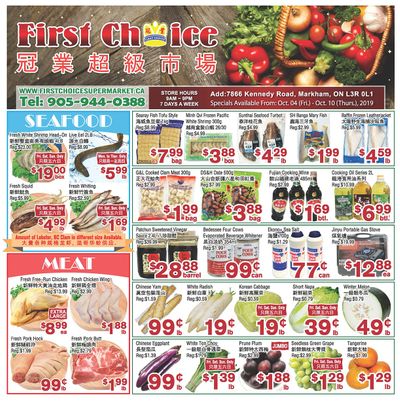 First Choice Supermarket Flyer October 4 to 10