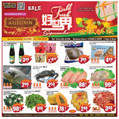 Field Fresh Supermarket Flyer October 4 to 10