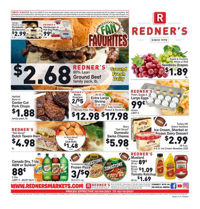 Redner's Markets Weekly Ad Flyer February 4 to February 10, 2021