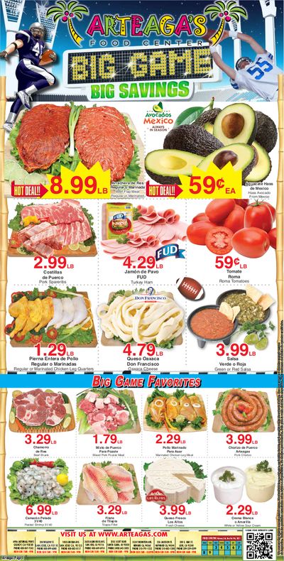 Arteaga's Big Game Day Sale Weekly Ad Flyer February 3 to February 9, 2021