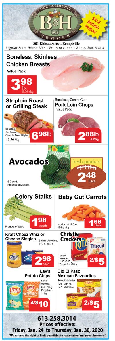 B&H Your Community Grocer Flyer January 24 to 30