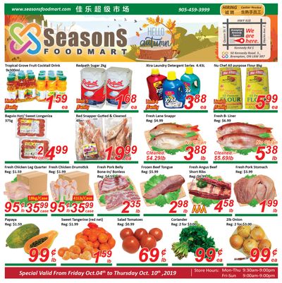 Seasons Food Mart (Brampton) Flyer October 4 to 10