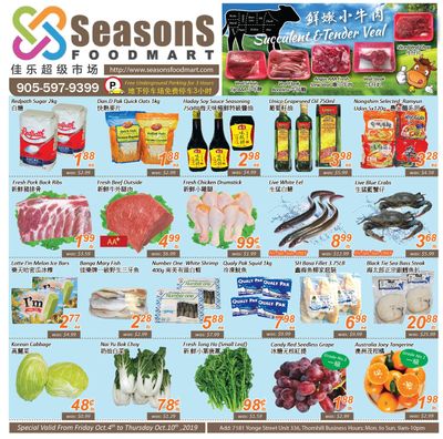 Seasons Food Mart (Thornhill) Flyer October 4 to 10