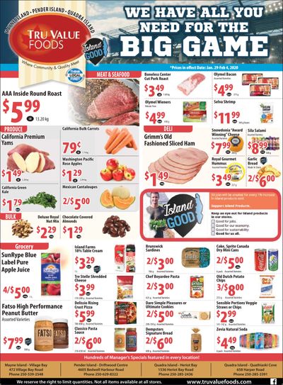 Tru Value Foods Flyer January 29 to February 4