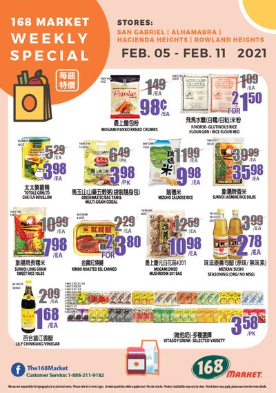 168 Market (CA) Weekly Ad Flyer February 5 to February 11, 2021