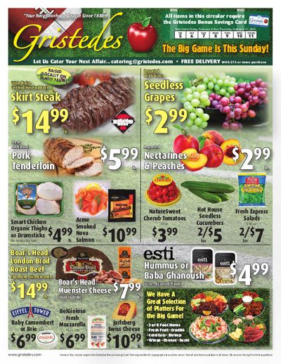 Gristedes Big Game Day Sale Weekly Ad Flyer February 5 to February 11, 2021
