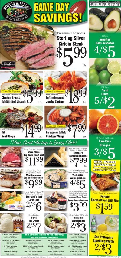 Morton Williams Big Game Day Sale Weekly Ad Flyer February 5 to February 11, 2021