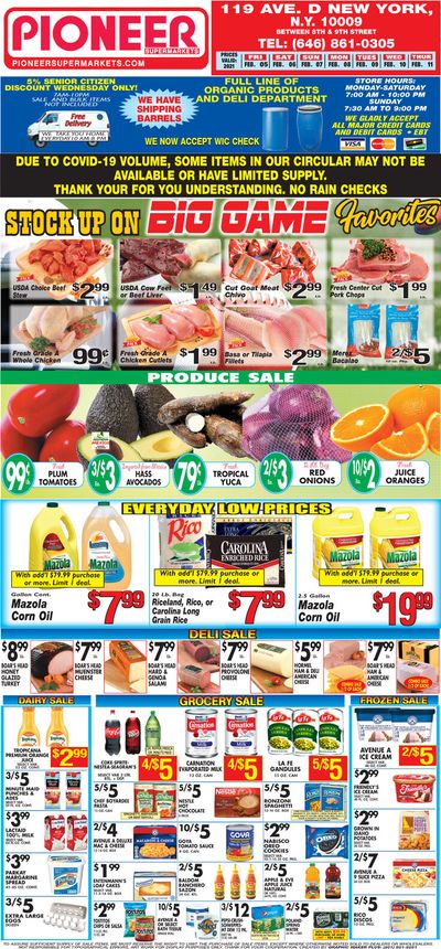 Pioneer Supermarkets Big Game Day Sale Weekly Ad Flyer February 5 to February 11, 2021