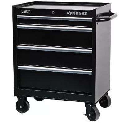 Husky 27-inch W 4-Drawer Mobile Tool Storage Cabinet in Black For $174.00 At The Home Depot Canada