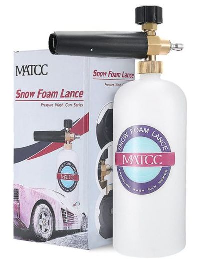  Roll over image to zoom in MATCC Snow Foam Cannon Adjustable Pressure Washer Foam Wash Gun 1L Bottle Car Wash Gun Snow Foam Lance with 1/4" Quick Connector For $39.98 At Amazon Canada