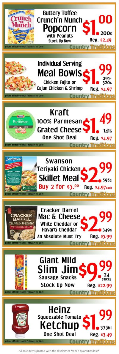 Country Traditions One-Shot Deals Flyer February 5 to 11