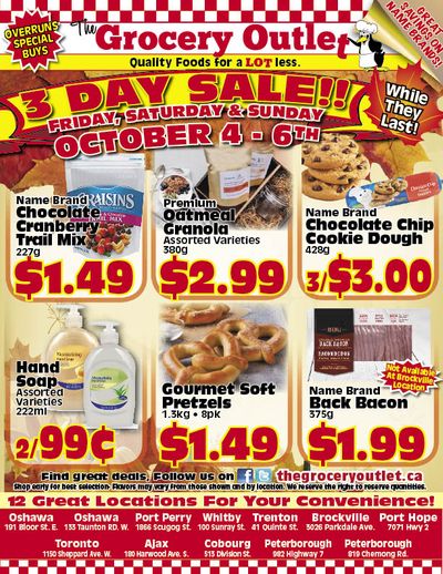 The Grocery Outlet 3-Day Sale Flyer October 4 to 6