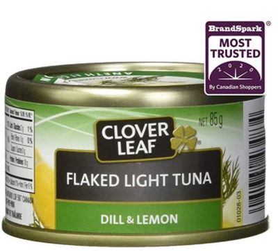Clover Leaf Flaked Light Tuna Dill & Lemon - 85g, 24 Count - Canned Tuna - Flavoured Tuna - Skipjack Tuna - High in Protein - 18g of Protein Per 85g Serving – Source of Iron – Canned Light Tuna For $22.56 At Amazon Canada Clover Leaf Flaked Light Tuna Dill & Lemon - 85g, 24 Count - Canned Tuna - Flavoured Tuna - Skipjack Tuna - High in Protein - 18g of Protein Per 85g Serving – Source of Iron – Canned Light Tuna For $22.56 At Amazon Canada