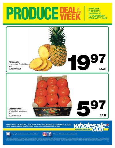 Wholesale Club (Atlantic) Produce Deal of the Week Flyer January 30 to February 5