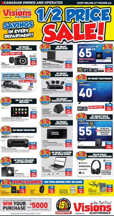 Visions Electronics Flyer October 4 to 10