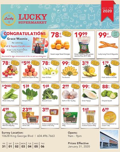 Lucky Supermarket (Surrey) Flyer January 31 to February 6