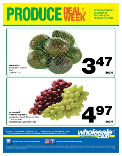 Wholesale Club (West) Produce Deal of the Week Flyer January 31 to February 6