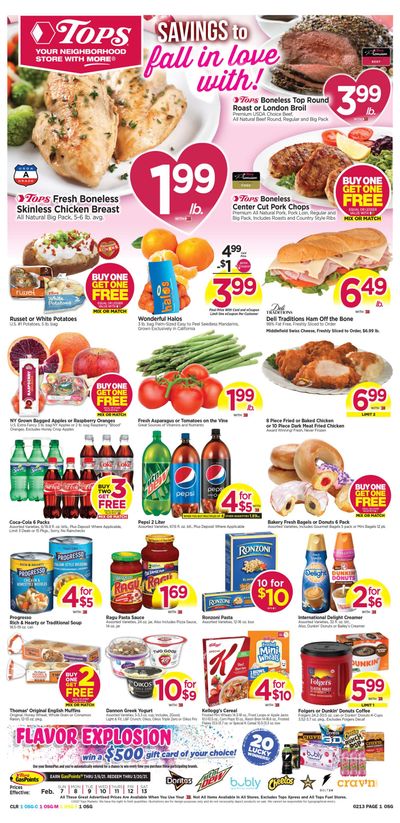Tops Friendly Markets Valentine's Day Sale Weekly Ad Flyer February 7 to February 13, 2021