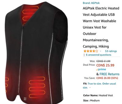 Amazon Canada Deals: Save 50% on Electric Heated Vest + 43% on Sony 65″ OLED TV + 34% on LEGO + 39% on Stepper + 50% on 4pcs LED Solar Deck Lights + 29% on HP Portable Photo Printer + More Offers