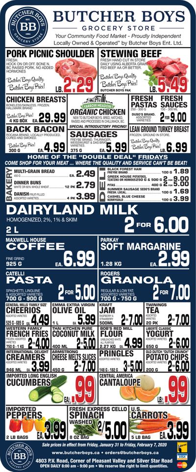 Butcher Boys Grocery Store Flyer January 31 to February 7
