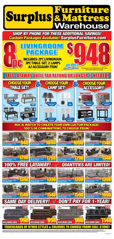 Surplus Furniture & Mattress Warehouse (Sault Ste Marie) Flyer February 8 to 28