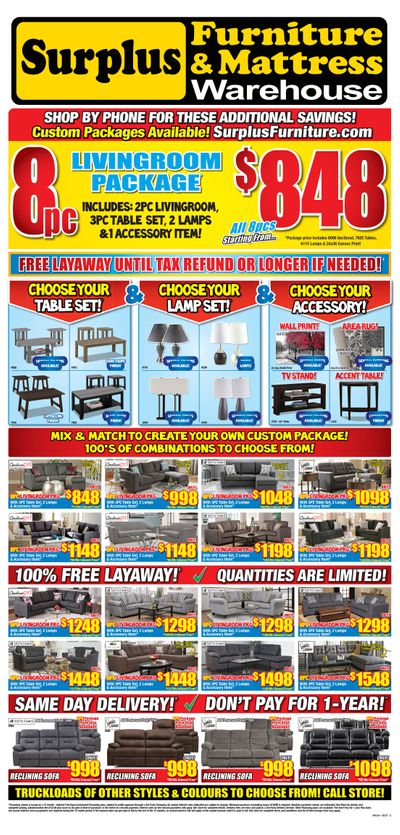 Surplus Furniture & Mattress Warehouse (Oshawa) Flyer February 8 to 28