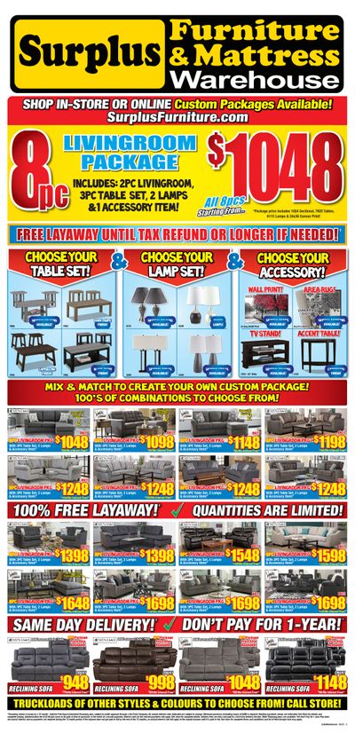 Surplus Furniture & Mattress Warehouse (Edmonton) Flyer February 8 to 28