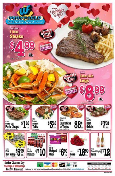 Wayfield Foods Valentine's Day Sale Weekly Ad Flyer February 8 to February 14, 2021