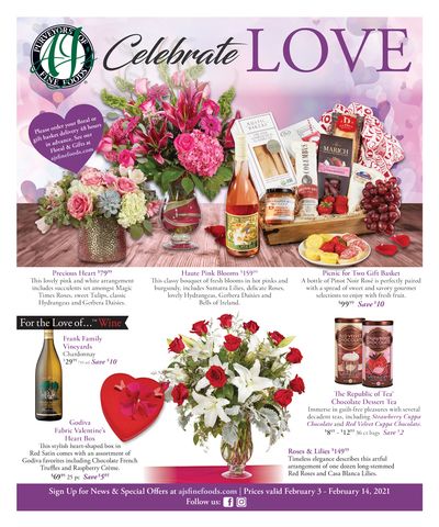 AJ's Fine Foods Valentine's Day Sale Weekly Ad Flyer February 3 to February 16, 2021