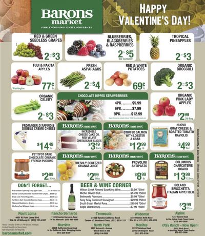 Barons Market Valentine's Day Sale Weekly Ad Flyer February 10 to February 16, 2021