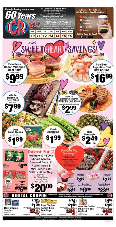 C&R Market Valentine's Day Sale Weekly Ad Flyer February 10 to February 16, 2021