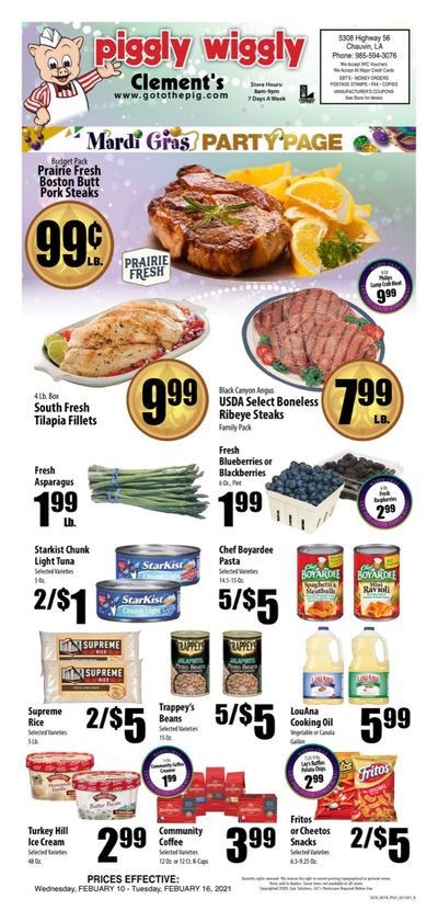 Piggly Wiggly (LA) Mardi Gras Sale Weekly Ad Flyer February 10 to February 16, 2021