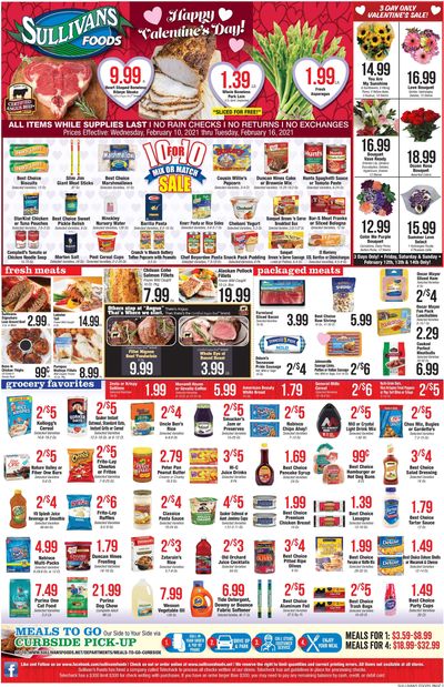 Sullivan's Foods Valentine's Day Sale Weekly Ad Flyer February 10 to February 16, 2021