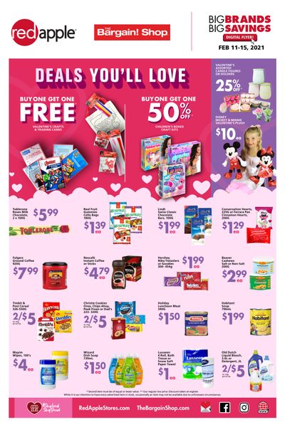 The Bargain Shop & Red Apple Stores Flyer February 11 to 15