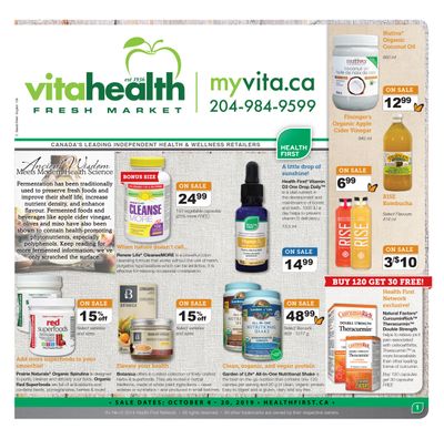 Vita Health Fresh Market Flyer October 4 to 20